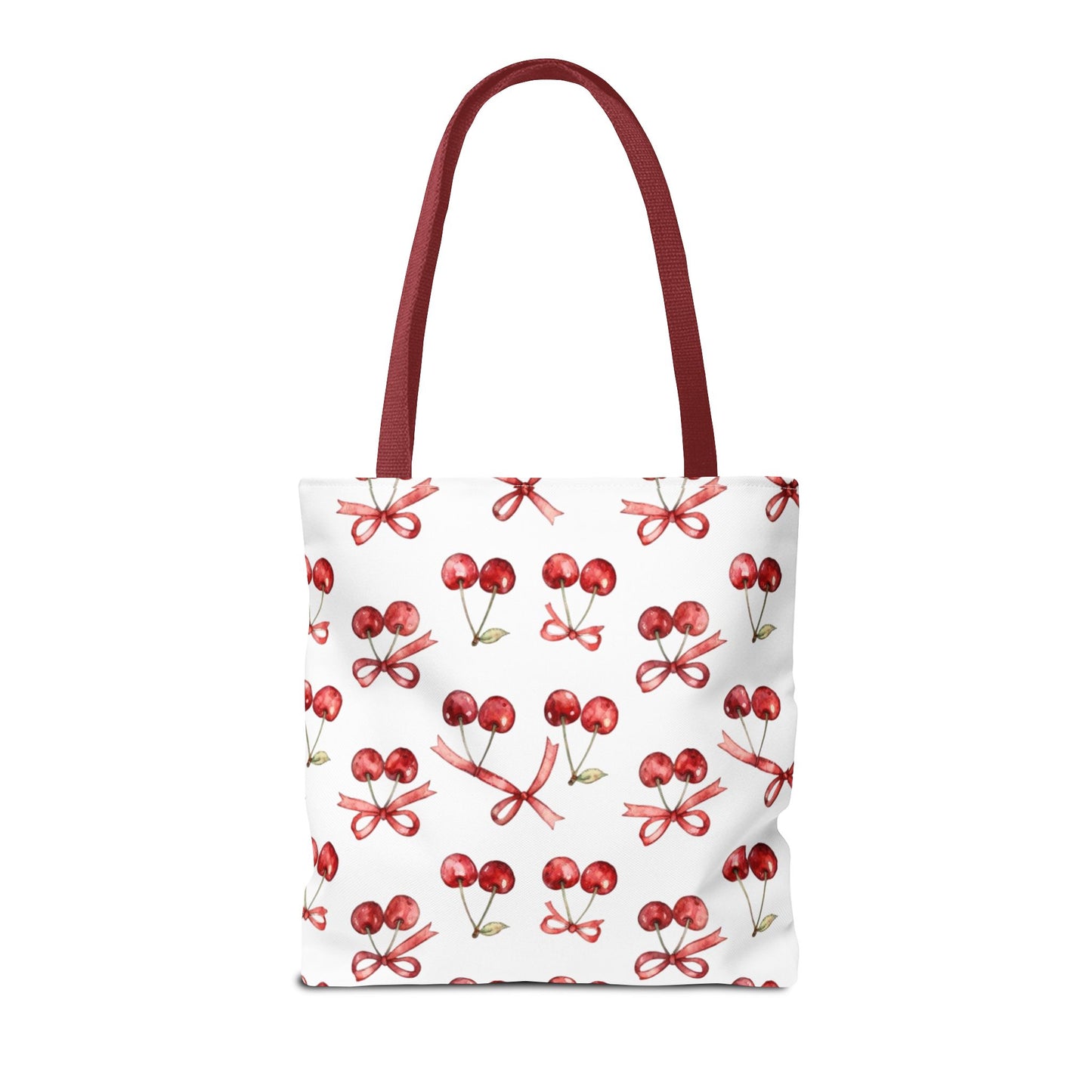 Cherry Pattern Tote Bag — Cute Red Cherry Print All-Over-Print Shopper