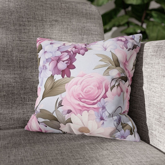 Vintage Rose Botanical Throw Pillow - Shabby Chic Floral Decorative Cushion - Elegant Pink & Home Decor