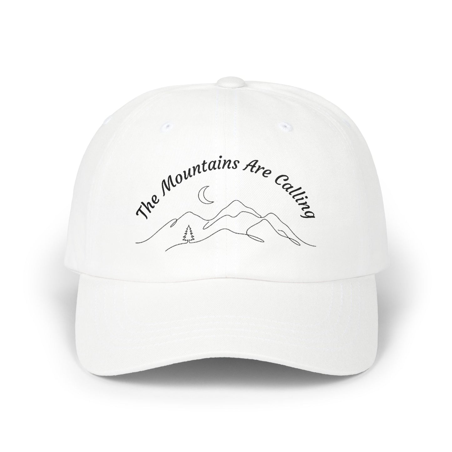 Minimalist Nature Embroidered Dad Hat • The Mountains Are Calling Hiking Cap • Aesthetic Outdoor Unisex Baseball Hat • Gift for Hiker Outdoor Lover