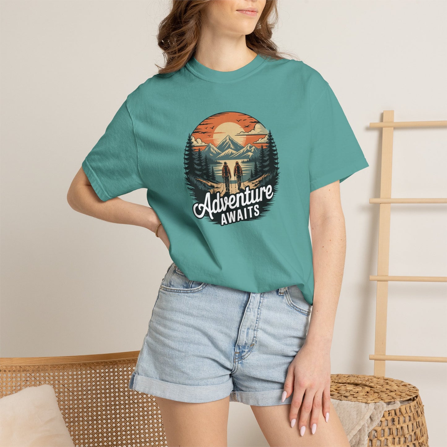 Adventure Awaits T-Shirt — Vintage Mountain Camping Graphic Tee