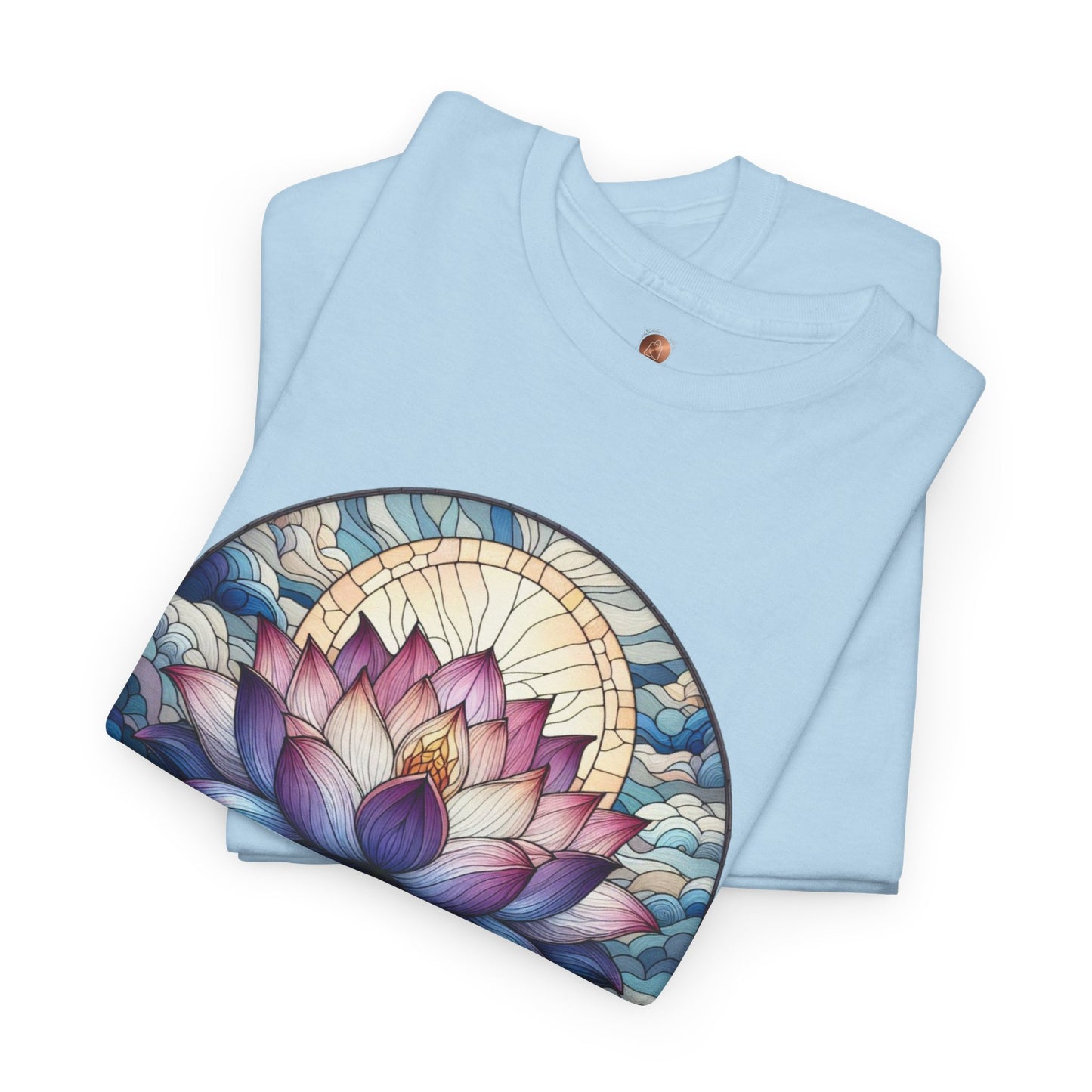 Stained Glass Lotus Flower T-Shirt - Zen Spiritual Graphic Tee - Boho Botanical Art Shirt