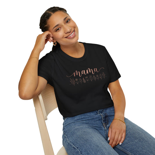 Mama Floral Script T-Shirt — Mother's Day Casual Tee