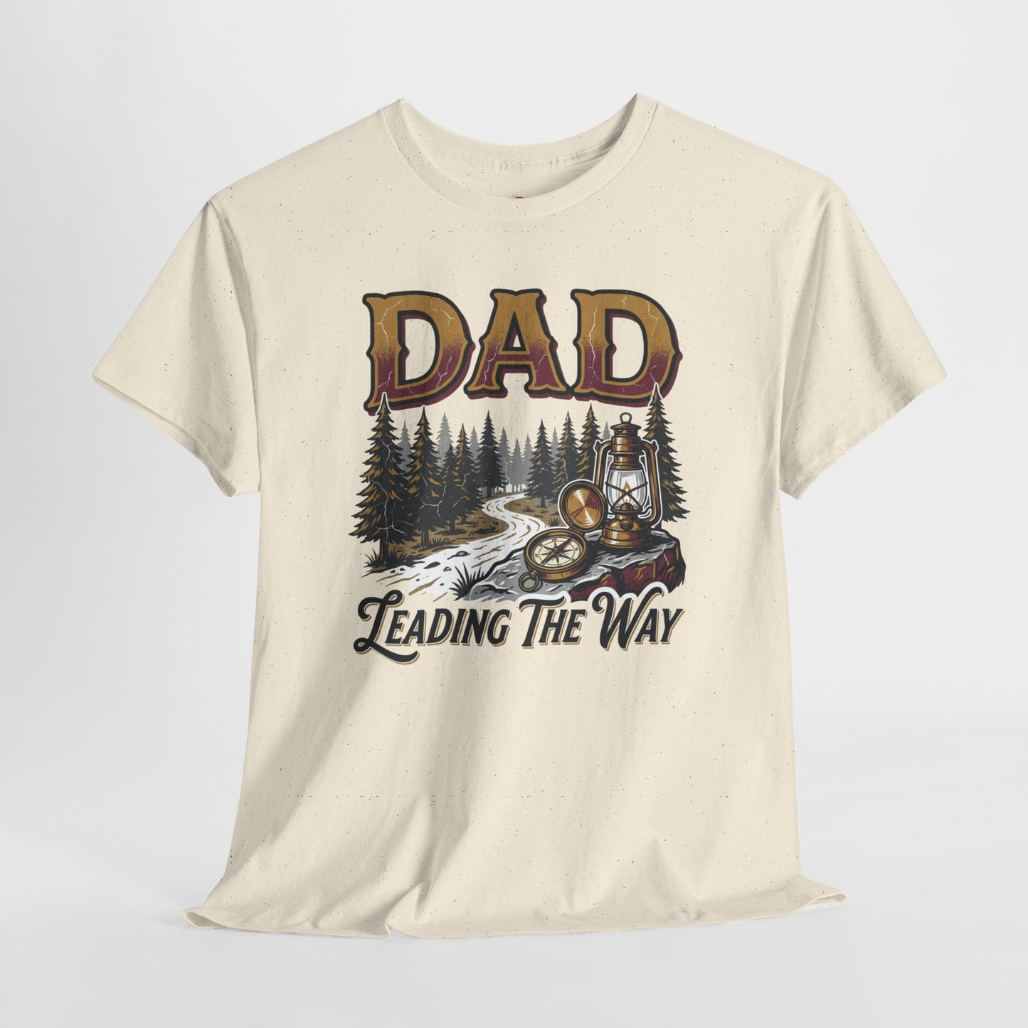 Dad Leading The Way T-Shirt - Vintage Hiking Father's Day Gift, Retro Mountain Adventure Tee for Outdoorsy Dads, Nature Trail Graphic Shirt