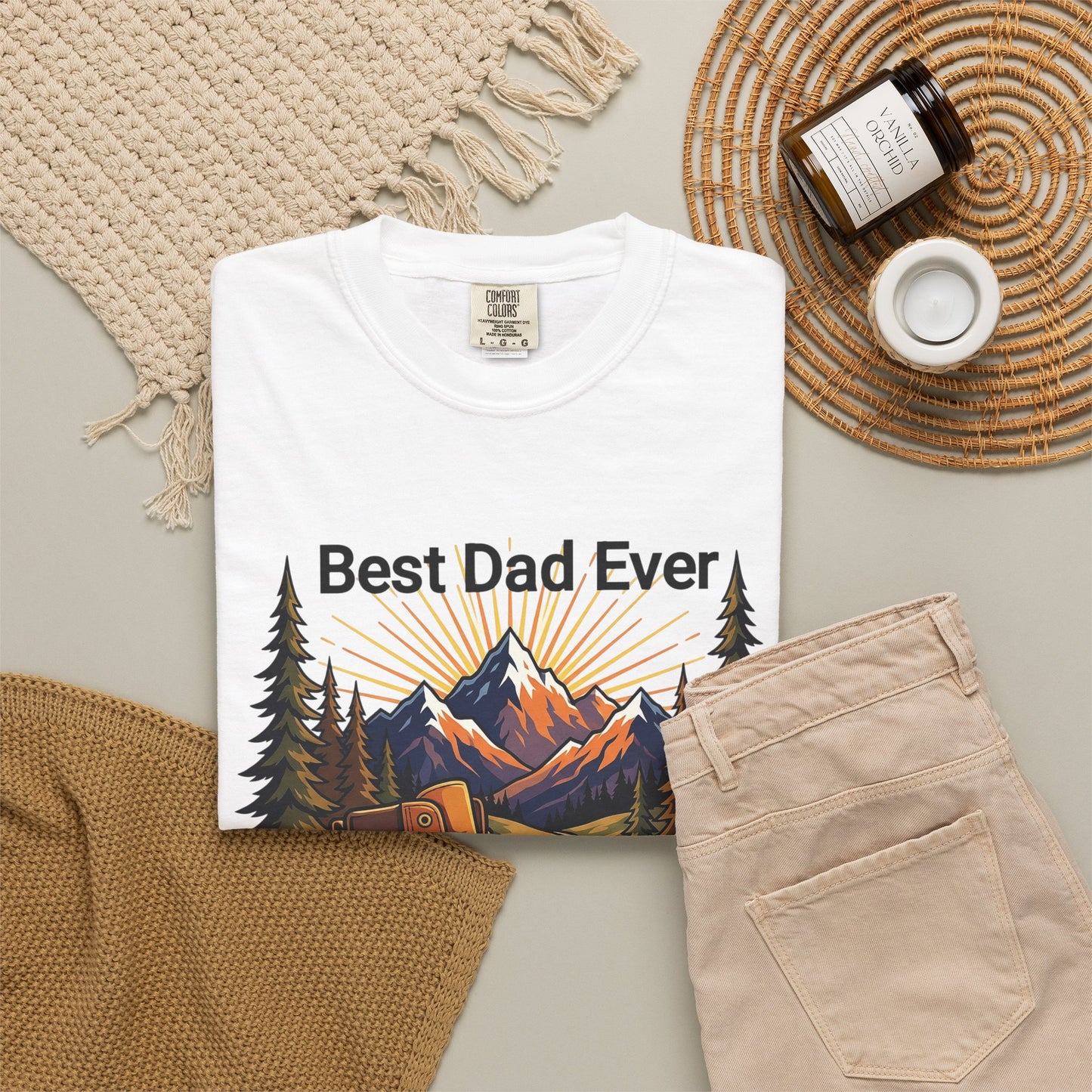 Hiking Dad Shirt • Adventure Awaits T-Shirt • Mountain Hiker Father's Day Gift • Premium Unisex Outdoor Tee • Best Dad Ever Camp Shirt