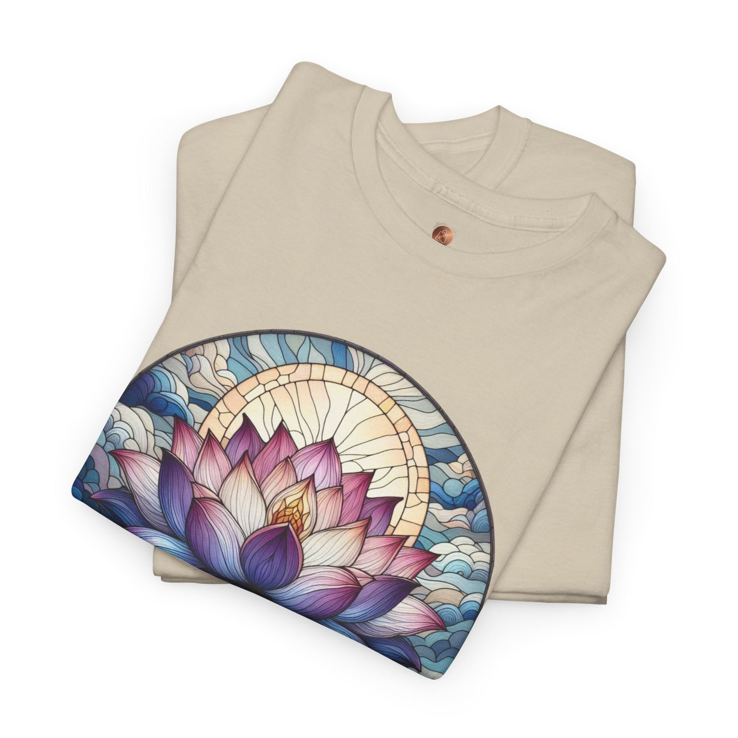 Stained Glass Lotus Flower T-Shirt - Zen Spiritual Graphic Tee - Boho Botanical Art Shirt