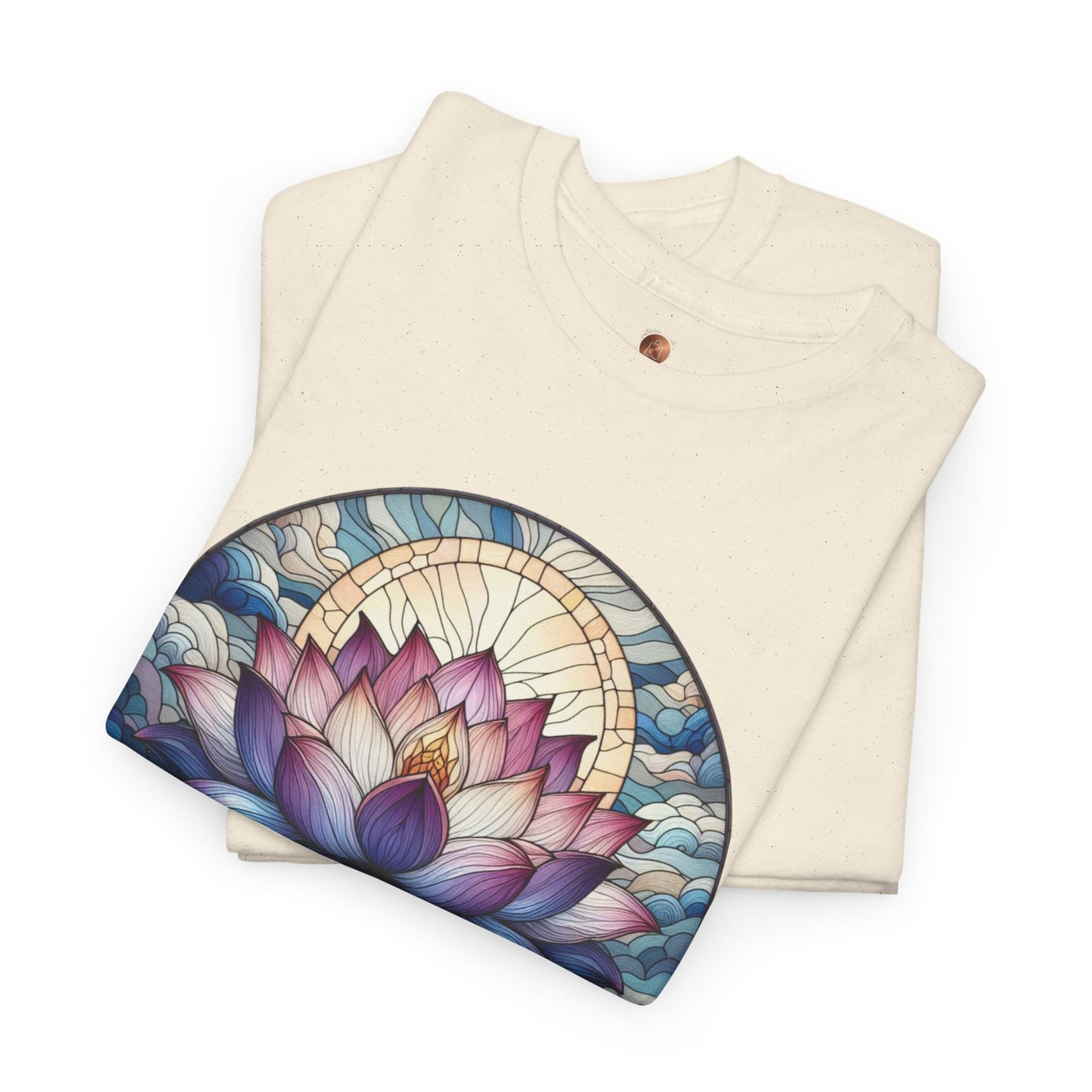 Stained Glass Lotus Flower T-Shirt - Zen Spiritual Graphic Tee - Boho Botanical Art Shirt